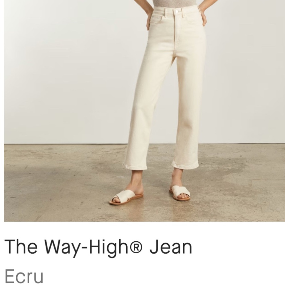 Everlane Way-High Jeans Ecru Size 25 High-Rise